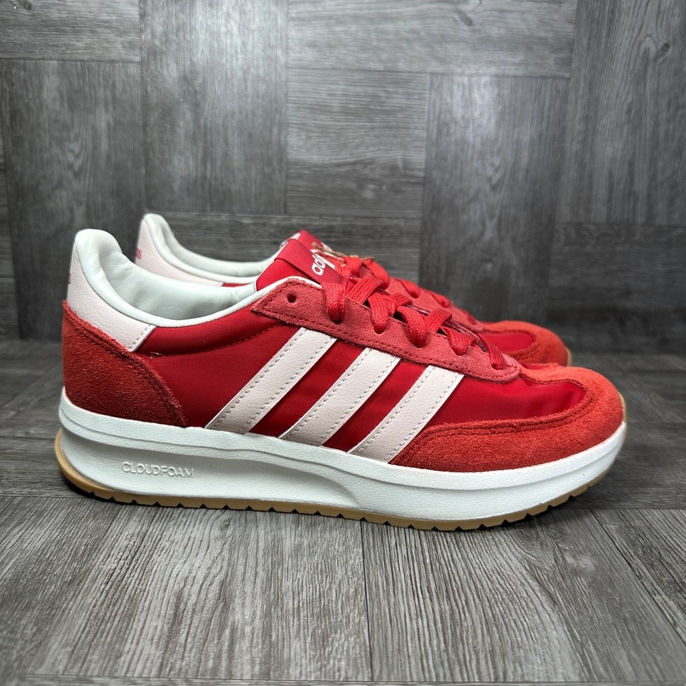 Adidas Run 70s 2.0 Sneakers Womens 5.5 Red Pink Suede Retro Running NEW IH8597